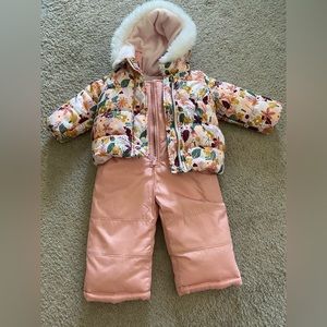 Carters toddler girls snow pants and coat set - size 18mos EUC